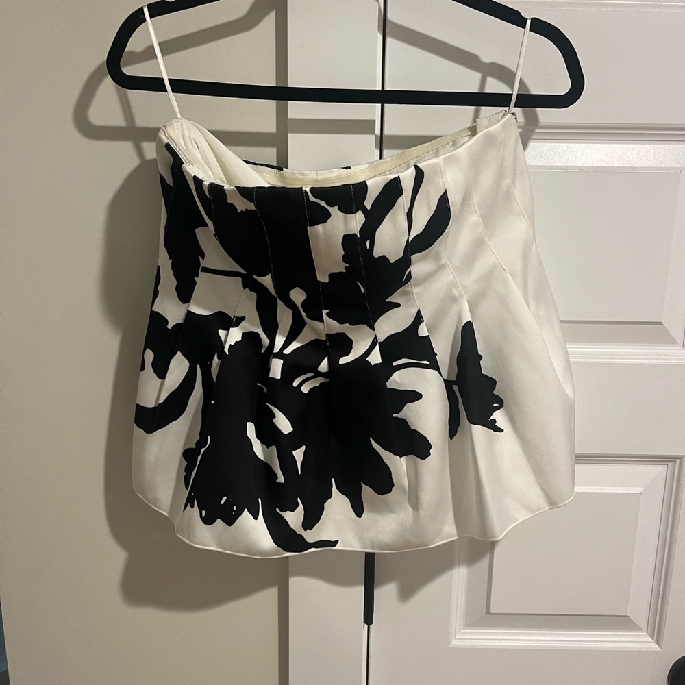 C/MEO Collective Black and White Camisole with Bustier Peplum Style